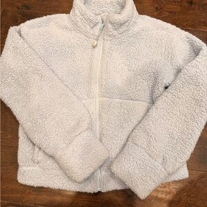 Athleta Kids Cozy Sherpa Jacket - Light Gray